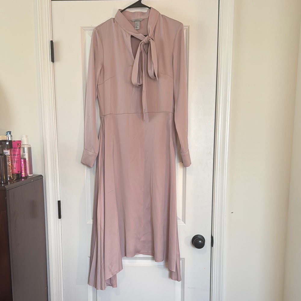 H&M Pink Long Sleeve Gown with Bishop Sleeves for Weddings